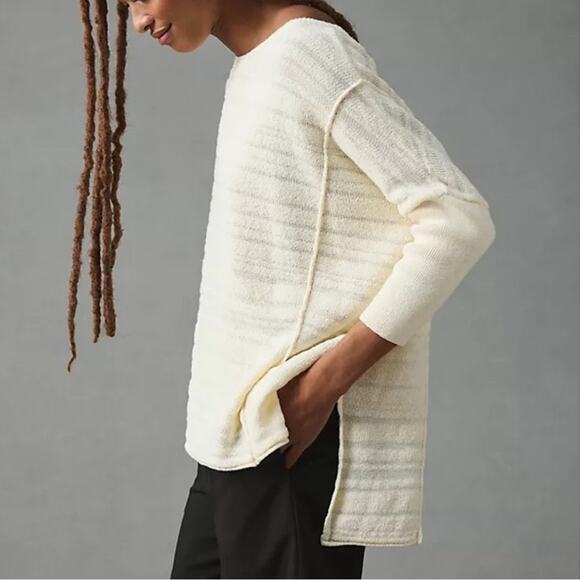 Anthropologie Pilcro Oversized Pullover Knit Sweater Tunic Women’s Small Cream - Picture 1 of 9